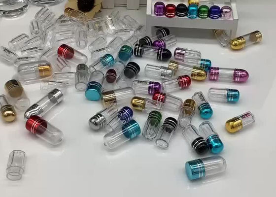 円柱明確なプラスチック薬のびん