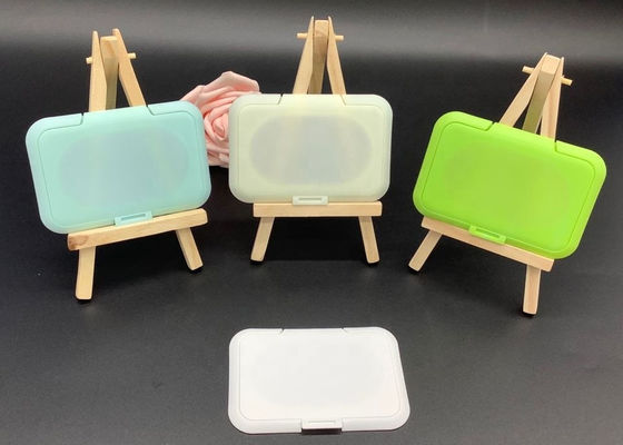 ISO9001赤ん坊はプラスチックふたの緑100mmのぬれたワイプのふたを拭く